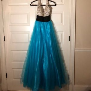 Johnathan Kayne Stoned Halter Pageant Prom Gown